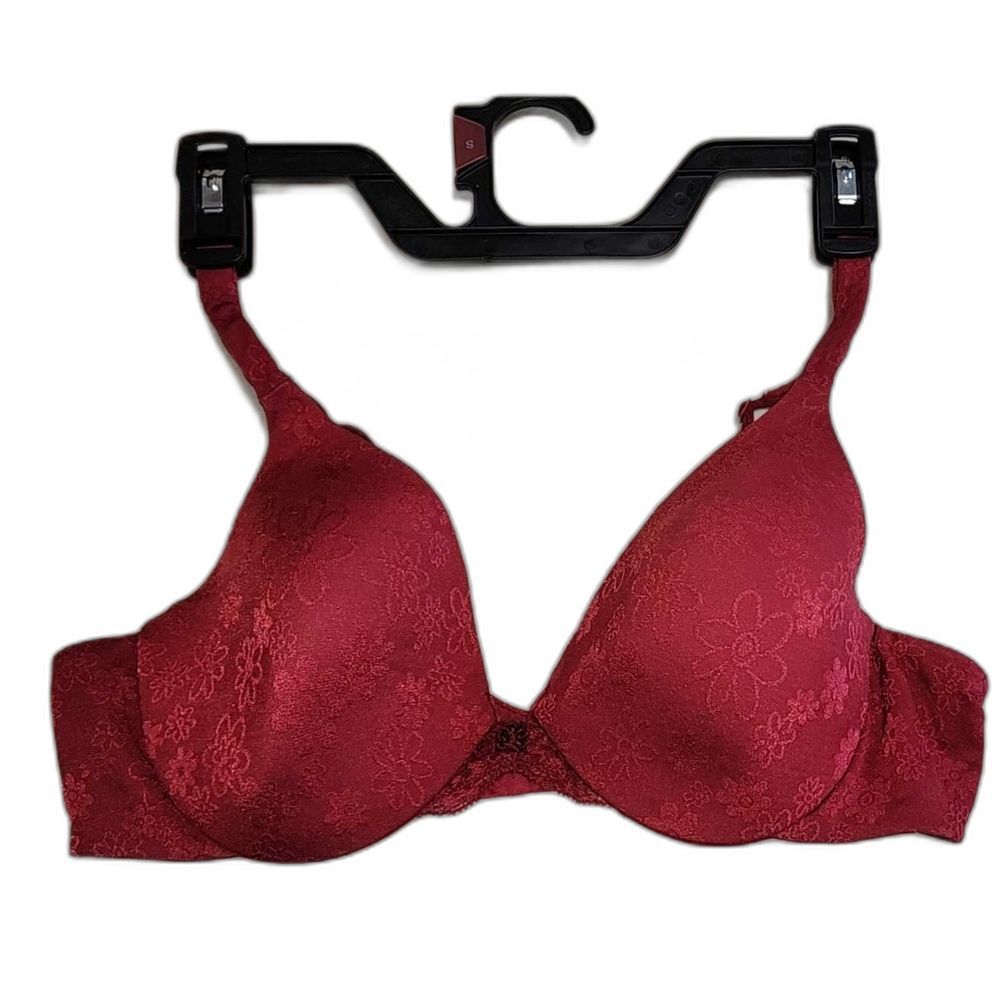 Warner's Elegant Red Floral Bra